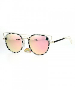 Cat Eye Womens Retro Designer Cat Eye Wire Horn Rim Diva Sunglasses - Black White - CA12NW4VTZK $7.91