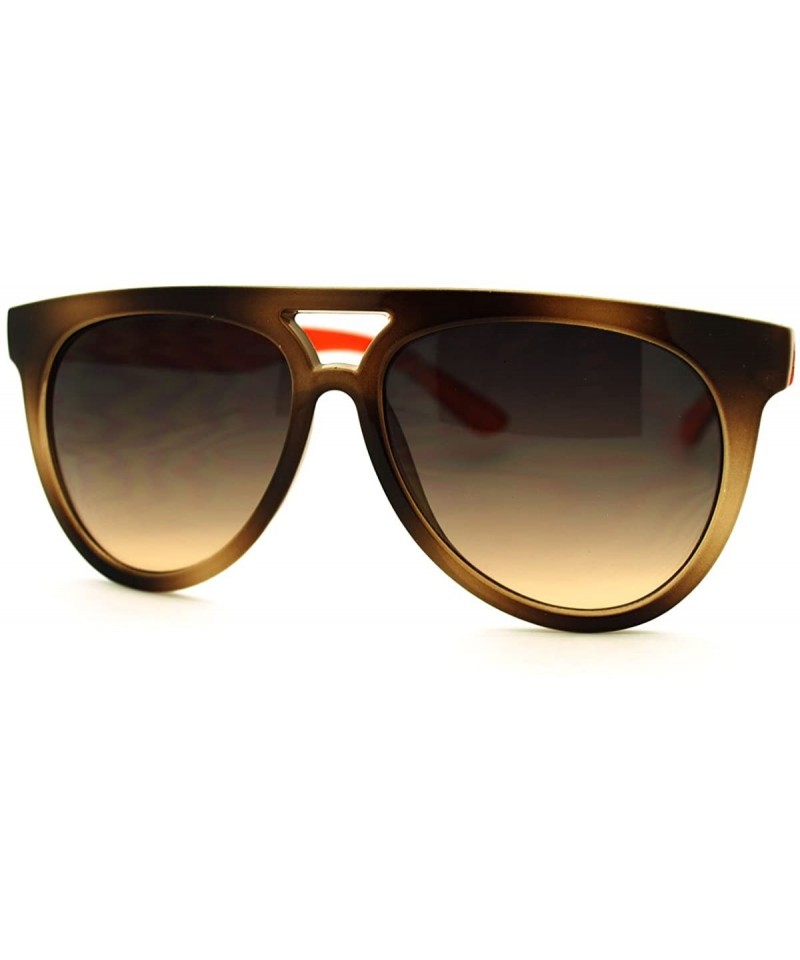 Oversized Arched Top Aviator Sunglasses Unisex Retro Oversized Fashion Shades - Brown Orange - CR11EV3AGJX $9.92