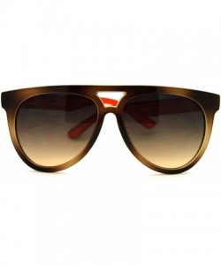 Oversized Arched Top Aviator Sunglasses Unisex Retro Oversized Fashion Shades - Brown Orange - CR11EV3AGJX $9.92