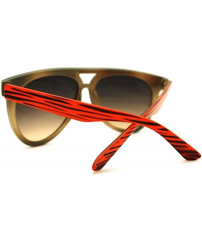 Oversized Arched Top Aviator Sunglasses Unisex Retro Oversized Fashion Shades - Brown Orange - CR11EV3AGJX $9.92