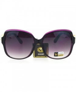 Square Two Hearts Rhinestones Womens Fashion Sunglasses Square Frame UV 400 - Purple - CF186SKZQE9 $11.29