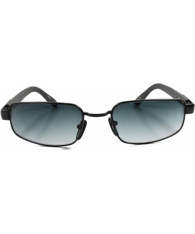 Rectangular Rare Vintage 70s 80s Deadstock Rectangle Hip Sunglasses Frame - Black & Green - CU18SA4IT6K $10.52