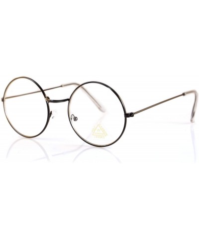 Round Minimalist Metal Round Clear Eyeglasses UV Protection A068 A118 - (Round) Black - CF180TNI3UG $18.46