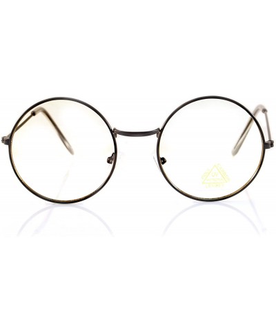 Round Minimalist Metal Round Clear Eyeglasses UV Protection A068 A118 - (Round) Black - CF180TNI3UG $11.13