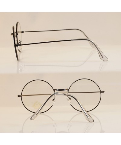 Round Minimalist Metal Round Clear Eyeglasses UV Protection A068 A118 - (Round) Black - CF180TNI3UG $11.13