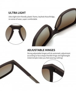 Rectangular Unisex Polarized Sunglasses Stylish Sun Glasses with Spring Hinges - CV18L29R47T $15.86