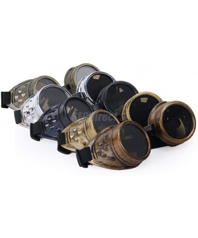 Goggle Vintage Victorian Steampunk Goggles Glasses Welding Cyber Punk Gothic Cosplay - Black - CU18I074K7H $30.53
