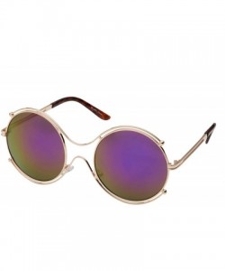 Aviator Women's Aviator Round Lens Vintage Style Sunglasses - Gold Frame Purple Gradient Lens - CG12LZTY0MZ $17.06