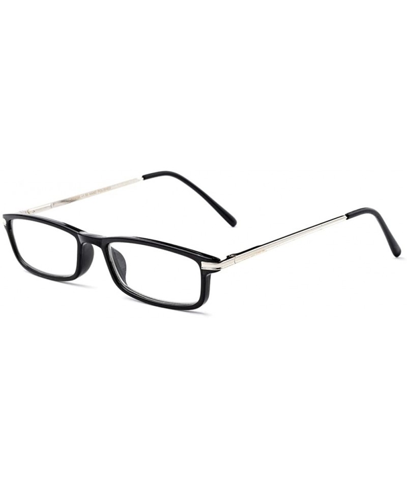 Square Light Weight Small Stylish Rectangle Fashion Women Reading Glasses Spring Hinge - Black - CJ1274NN5TZ $12.23