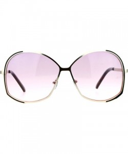 Oversized Womens Designer Fashion Sunglasses Oversized Metal Frame Gradient Lens - Light Gold - C8188OQZX4M $12.49