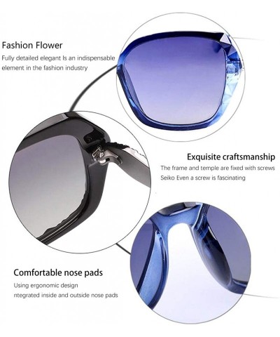 Oversized Oversized Polarized Sunglasses for Women-Classic Stylish Diamond Design Big Shades UV Protection 8079 - Purple - CO...