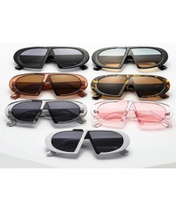 Oval Retro Small Frame Hip Hop Women Sunglasses 2019 New Luxury Brand Fashion One Piece black Glasses UV400 - C618Z8WZGCL $13.83