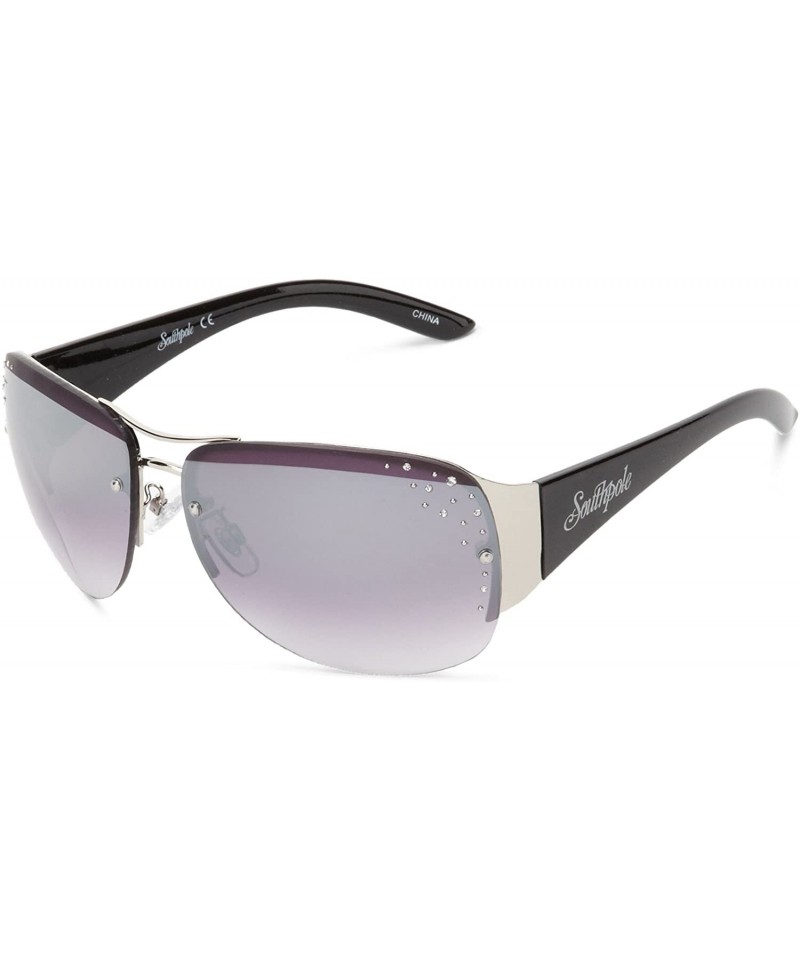 Oval Women's 338SP Rectangular-Shaped Sunglasses with Embellished Lens & 100% UV Protection - 66 mm - Silver - CV11C3KRS11 $2...