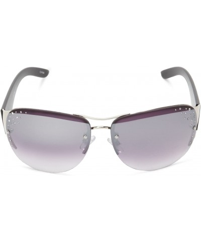 Oval Women's 338SP Rectangular-Shaped Sunglasses with Embellished Lens & 100% UV Protection - 66 mm - Silver - CV11C3KRS11 $2...