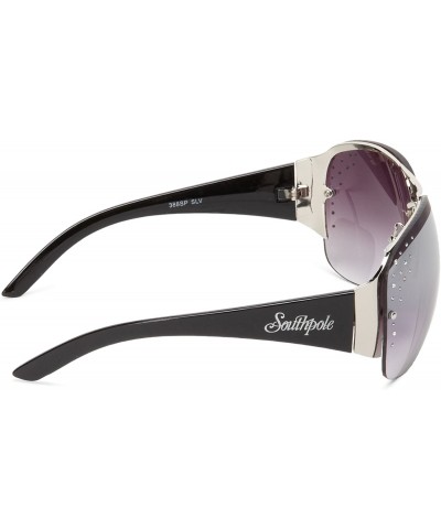 Oval Women's 338SP Rectangular-Shaped Sunglasses with Embellished Lens & 100% UV Protection - 66 mm - Silver - CV11C3KRS11 $2...