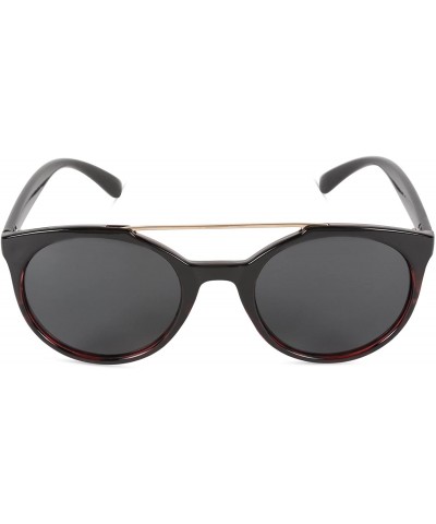 Square Classic Oversized Sunglasses Round - Black to Demi Frame/Smoke Lens - CG18CZZ884Q $15.33