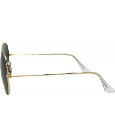 Aviator Metal Aviators Sunglasses for Small Face W/Premium Mineral Glass Lens - Qme08-ir-0502 Green Glass Solid Lens - C318GU...