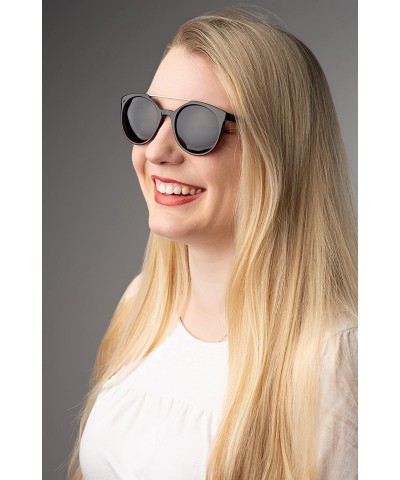 Square Classic Oversized Sunglasses Round - Black to Demi Frame/Smoke Lens - CG18CZZ884Q $15.33