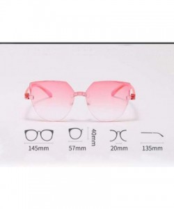 Round Rimless Sunglasses Colored Transparent Round Eyewear Retro Eyeglasses for Women Men - B - CY190L0E2ZA $8.37