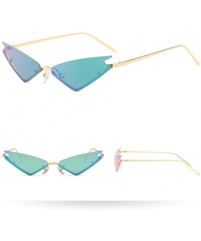 Rimless Sunglasses Personality Irregular Eyeglasses - B - CH190HZ8XIO $8.52