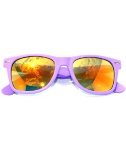 Wayfarer Retro Vintage Sunglasses Colorful Mirror Lens Matte Frame Many Colors - Purple - C511NI56VS1 $7.66