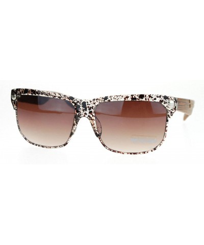 Square Mens Fashion Sunglasses Rectangular Designer Style Shades UV 400 - Brown - CS1264QWQCF $18.31