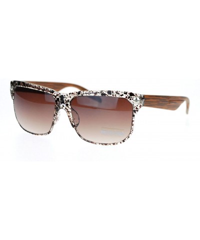 Square Mens Fashion Sunglasses Rectangular Designer Style Shades UV 400 - Brown - CS1264QWQCF $8.16