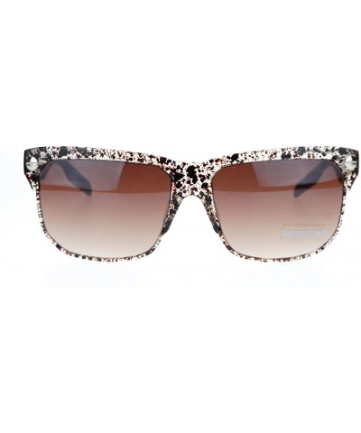 Square Mens Fashion Sunglasses Rectangular Designer Style Shades UV 400 - Brown - CS1264QWQCF $8.16