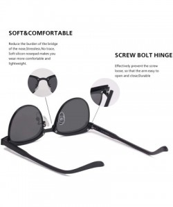 Semi-rimless Half Frame Polarized Semi Rimless Sunglasses Women Men Retro Sun Glasses - Black Lens/Black Frame - C718H500Y8E ...