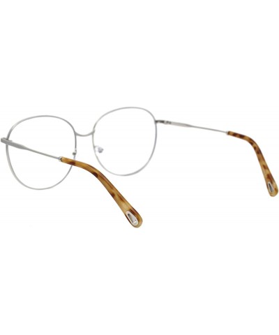 Oversized Womens Oversized Metal Frame Glasses Lightly Tinted & Mirrored Lens UV 400 - Silver Brown Tortoise - CD195OM0N48 $1...