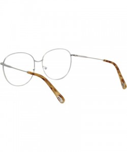 Oversized Womens Oversized Metal Frame Glasses Lightly Tinted & Mirrored Lens UV 400 - Silver Brown Tortoise - CD195OM0N48 $2...