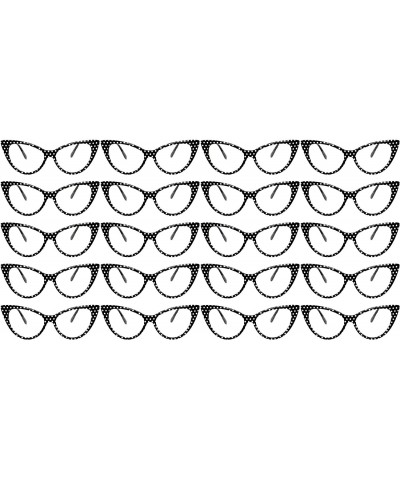 Oval 20 Pirs Wholesale Lot Cat Eye Sunglasses Colored Plastic Frame Colored Lens - 20_pairs_black-dots-frame_clear - CV18CGKW...