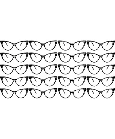 Oval 20 Pirs Wholesale Lot Cat Eye Sunglasses Colored Plastic Frame Colored Lens - 20_pairs_black-dots-frame_clear - CV18CGKW...