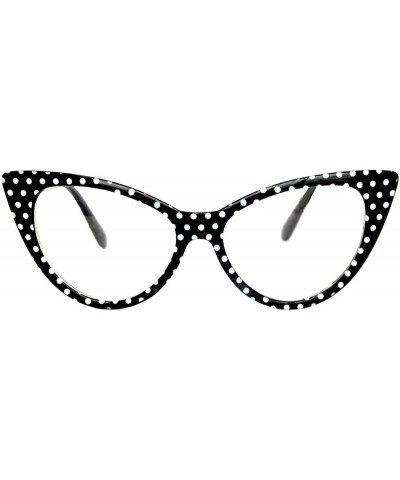 Oval 20 Pirs Wholesale Lot Cat Eye Sunglasses Colored Plastic Frame Colored Lens - 20_pairs_black-dots-frame_clear - CV18CGKW...