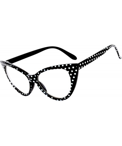 Oval 20 Pirs Wholesale Lot Cat Eye Sunglasses Colored Plastic Frame Colored Lens - 20_pairs_black-dots-frame_clear - CV18CGKW...