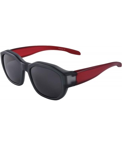 Rectangular Polarized Fit Over Glasses Sunglasses Wear Over Prescription Glasses for Women and Men - Grey - CU18UZD26Z5 $13.59