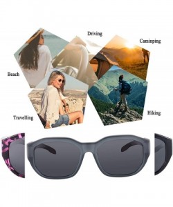 Rectangular Polarized Fit Over Glasses Sunglasses Wear Over Prescription Glasses for Women and Men - Grey - CU18UZD26Z5 $13.59