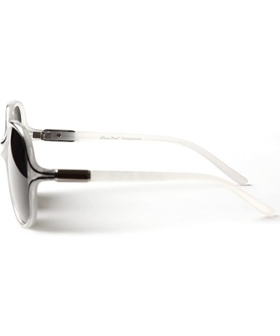 Rectangular Women's Oversized Round Sunglasses Fashion Lightweight UV Protection PC Frame - Polarized White - CT17Y2HTTXD $12.20