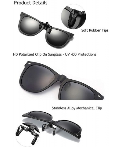 Sport Clip-On Sunglasses Polarized Unisex Anti-Glare Driving- Black- Size Large - CV18HEGM92Y $11.12