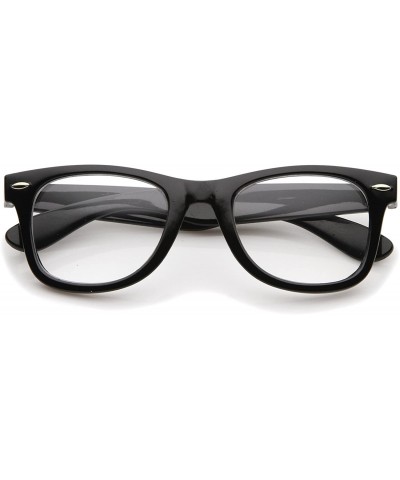 Square Classic Thick Square Clear Lens Horn Rimmed Eyeglasses 50mm - Black / Clear - CZ12MAFO1AR $18.72