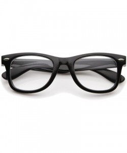 Square Classic Thick Square Clear Lens Horn Rimmed Eyeglasses 50mm - Black / Clear - CZ12MAFO1AR $7.59