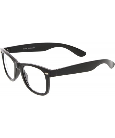 Square Classic Thick Square Clear Lens Horn Rimmed Eyeglasses 50mm - Black / Clear - CZ12MAFO1AR $7.59