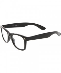 Square Classic Thick Square Clear Lens Horn Rimmed Eyeglasses 50mm - Black / Clear - CZ12MAFO1AR $7.59