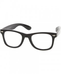 Square Classic Thick Square Clear Lens Horn Rimmed Eyeglasses 50mm - Black / Clear - CZ12MAFO1AR $7.59
