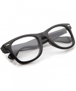Square Classic Thick Square Clear Lens Horn Rimmed Eyeglasses 50mm - Black / Clear - CZ12MAFO1AR $7.59