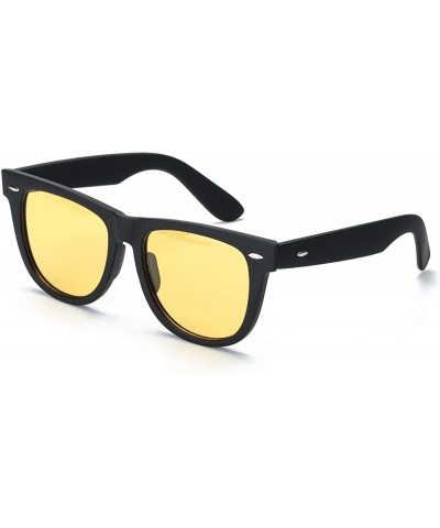 Wayfarer PdnIds Night-Vision Glasses Women Polarized Yellow Lens-Anti Glare Night-Driving Glasses for Men&Women - CI18Z7C62NN...