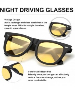 Wayfarer PdnIds Night-Vision Glasses Women Polarized Yellow Lens-Anti Glare Night-Driving Glasses for Men&Women - CI18Z7C62NN...