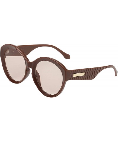 Rimless Women Round Frame Sunglasses Retro Classic UV 400 Protection Sun Glasses Shades - Coffee - CM18U7CCOMW $22.35