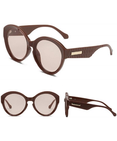 Rimless Women Round Frame Sunglasses Retro Classic UV 400 Protection Sun Glasses Shades - Coffee - CM18U7CCOMW $12.74
