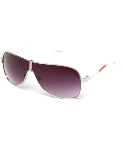 Shield Shield Fashion Slim Temple Sunglasses - White - CP119VZZOL7 $7.96